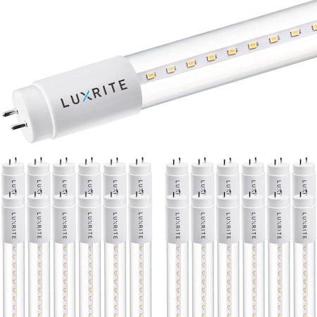Luxrite T8 LED Tube Light Bulbs 13W (32W Equivalent) 1900LM 3000K Soft White Type A+B G13 Base 25-Pack LR34195-25PK